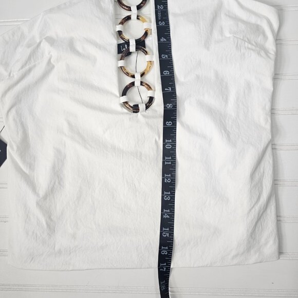 Lulus Women's White Tortoise Shell O Ring Cut Out Halter Top Size M NWTF - Picture 13 of 13